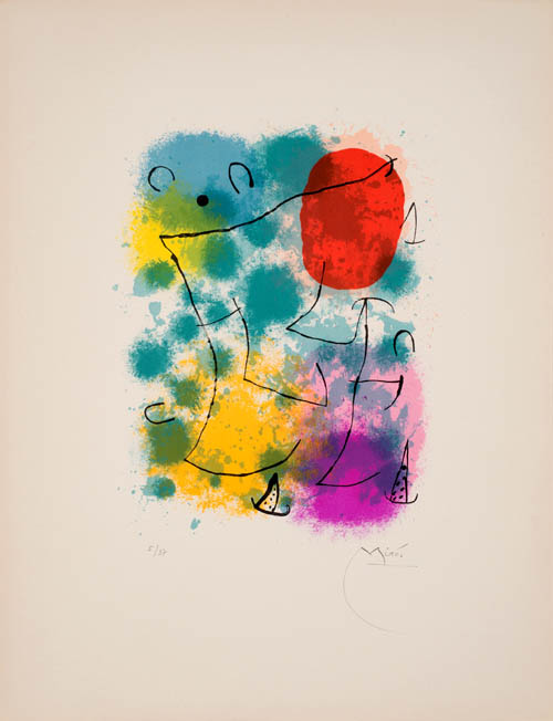 Joan Miro - Hommage a Rimbaud - 1960 color lithograph